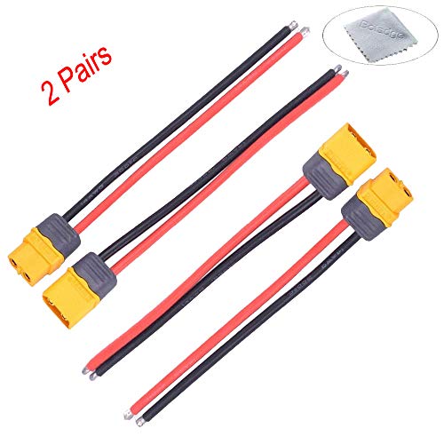 Boladge 2 Coppie Adattatore Di Connettore Maschio Femmina Spina Amass Xt-60 Xt60H Con 15Cm 12Awg Cavo Per Rc Lipo Drone Fpv Racing