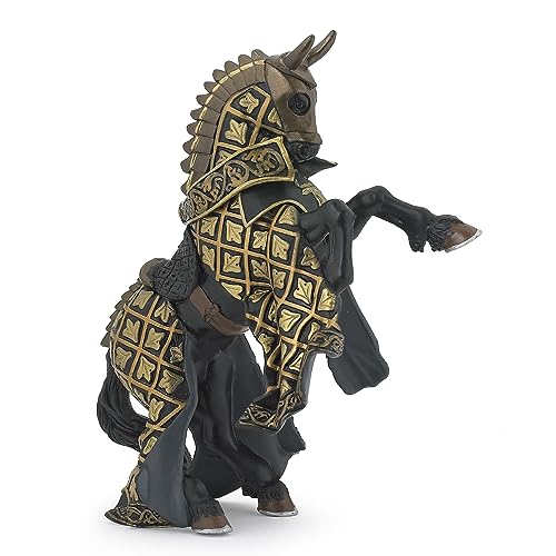 Papo Medieval-Fantasy Horse 39918-Cavallo Del Maestro D'Armi Del Toro, Colore Nero-Oro, 39918