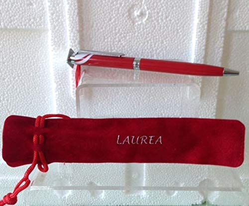 Stock 25 Pezzi Penna A Sfera Laurea Con Tocco Nappa E Astuccio In Alcan
