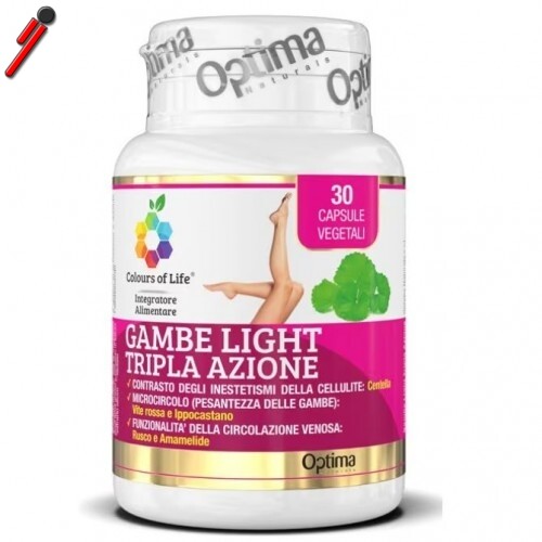 Optima Naturals, Gambe Light Tripla Azione, 30 cps Centella Vite Rossa Cellulite
