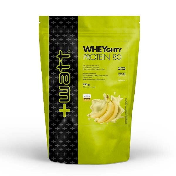 WHEYghty Protein 80 - Watt. Proteine di latte concentrate da 750g. Banana