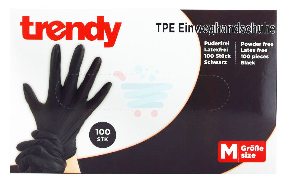 Guanti Trendy TPE Taglia M Colore Nero - CE DPI Cat I - NO Nitrile Lattice Free