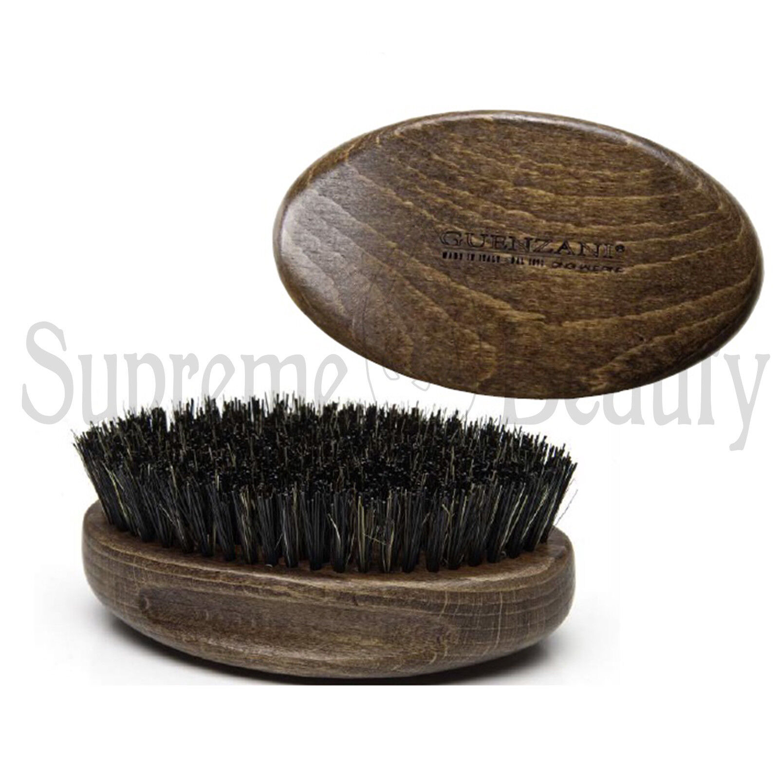 GUENZANI SPAZZOLA BARBA E BAFFI GRANDE SCURA PROFESSIONALE BARBIERE BARBER SHOP
