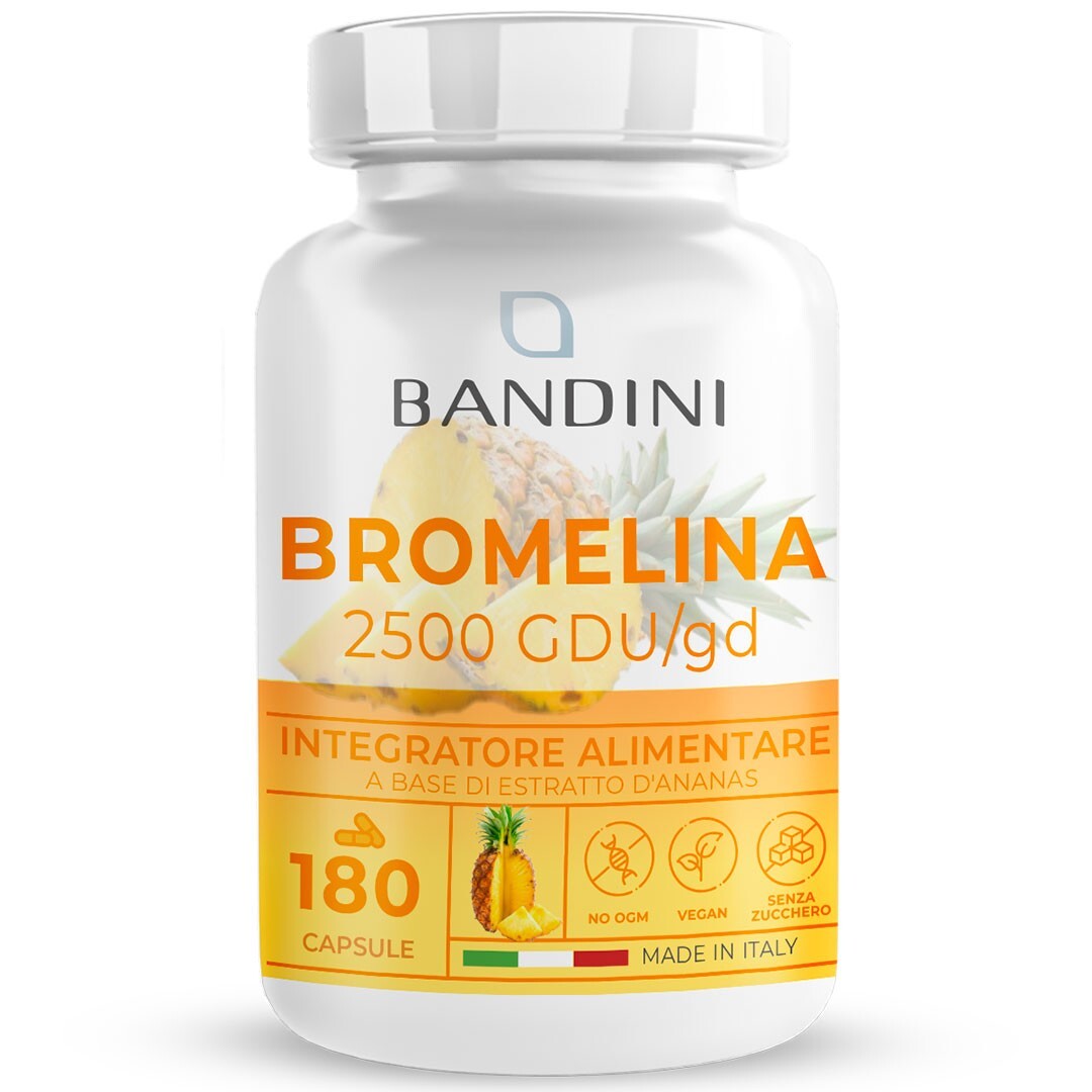 Bandini® Bromelina Forte Drenante Naturale 1000mg 180 Capsule Enzima Digestivo