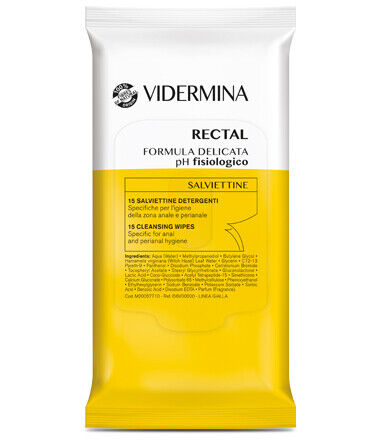 Vidermina Rectal Salviette 15 Pezzi