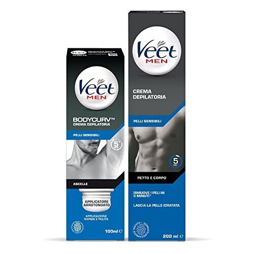 Veet Men Ascelle 100ml + Veet men corpo pelli Sensibili 200ml