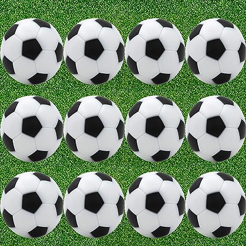 Mingze 12 Pz Palline Calcio Balilla Biliardino, 36Mm Calcio Balilla Foosball Sfere Di Ricambio, Nero E Taglia Tavolo Bianco Soccer Balls Gioco Standar