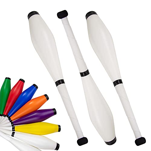 Juggle Dream Trainer Street Mazze Da Giocoleria Set Di 3 Trainer Club - Set Di Giocoleria Per Principianti E Giocolieri Avanzati (Bianco/Nero)