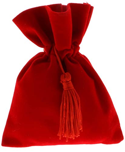 Publilancio Srl 12 Pz Sacchetto Portaconfetti Laurea 8X10Cm Cvelluto Rosso Con Nappina
