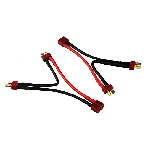 Oliyin 2Pcs Deans Adattatore Connettore Serie 2-Maschio A 1-Femmina Doppia Tensione Lipo 14Awg 3.93 "(Confezione Da 2)
