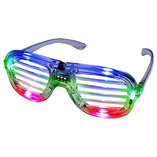 Occhiali A Tendina Con Led Per Feste, Multicolore, Occhiali Lampeggianti