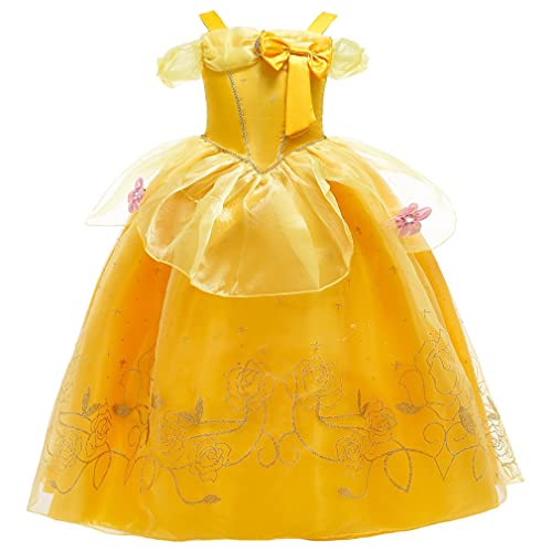 New Front Vestito Da Principessa Belle Vestito Belle Bambina Con Accessori Vestito Elegante Bambina Per Festa Di Lusso Halloween Compleanno Carnevale
