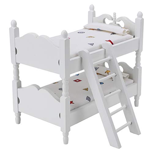 Mini Letto A Castello In Legno Letto A Castello, 1:12 Set Di Letti A Castello In Miniatura Set Camera Da Letto Per Bambini Giocattoli Di Modello Simul