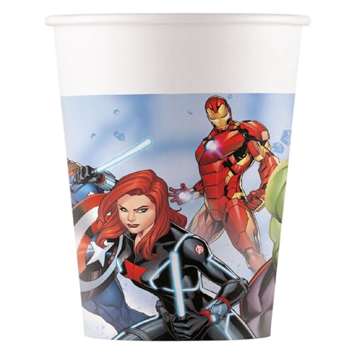 Procos- Bicchieri Carta Fsc Marvel Avengers Infinity Stones (200Ml), 8 Pezzi, Multicolore, 93872