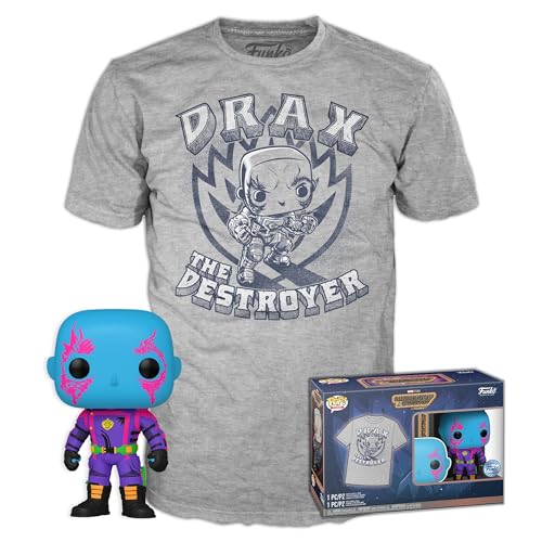 Funko Pop!&Tee: Guardians Of The Galaxy, Drax, Extra Large, (Xl), Hot Christmas, T-Shirt, Maglietta, Vestiti Con Figura In Vinile Da Collezione, Idea