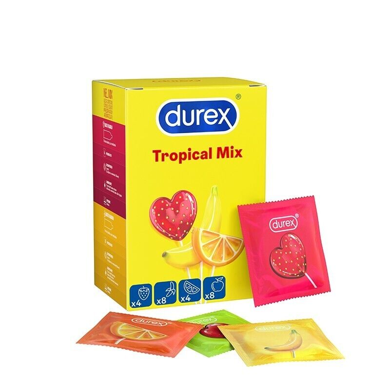 Preservativi Durex Tropical - 24 Profilattici Aromatizzati alla frutta