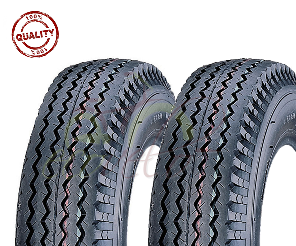 2 COPERTONI PNEUMATICI 6P RINFORZATI 4.00 - 10 GOMME 69N RUOTE CARRELLO RIMORCHI