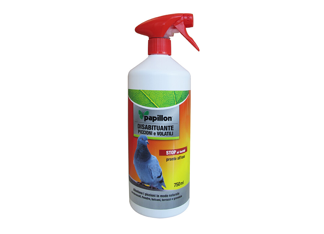 PAPILLON disabituante piccioni e volatili repelente pronto all'uso 750 ml.