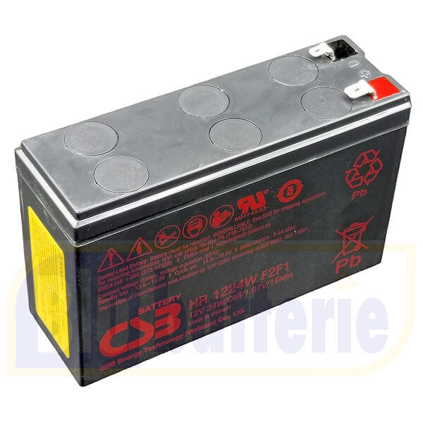 CSB HR1224WF2F1, batteria AGM ermetica ric. al piombo 12v 24W, F. 6,3mm