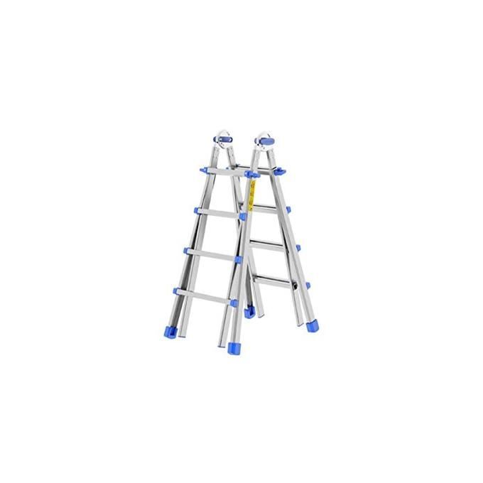 Colombo Scala EIFFEL 4+4 In Alluminio Altezza Massima 3,7 M Gradini Zigrinati