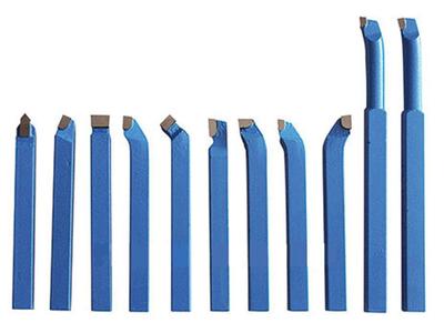 SERIE DA 11 UTENSILI  SALDOBRASATI PER TORNIO 8 x 8 mm IN ACCIAIO AL TUNGSTENO