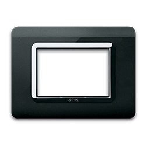 Placca TECNOPOLIMERO 44 colore nero 3 moduli