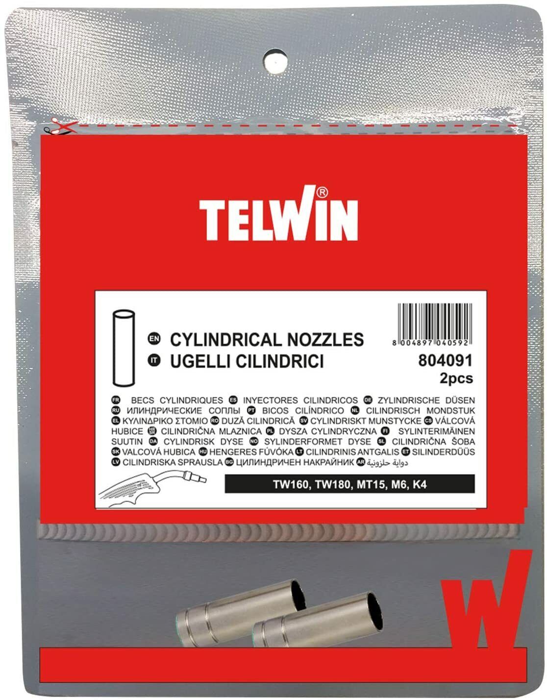 Kit 2 ugelli cilindrici per torce MIG Telwin 804091 TW160 TW180 MT15 M6 K4