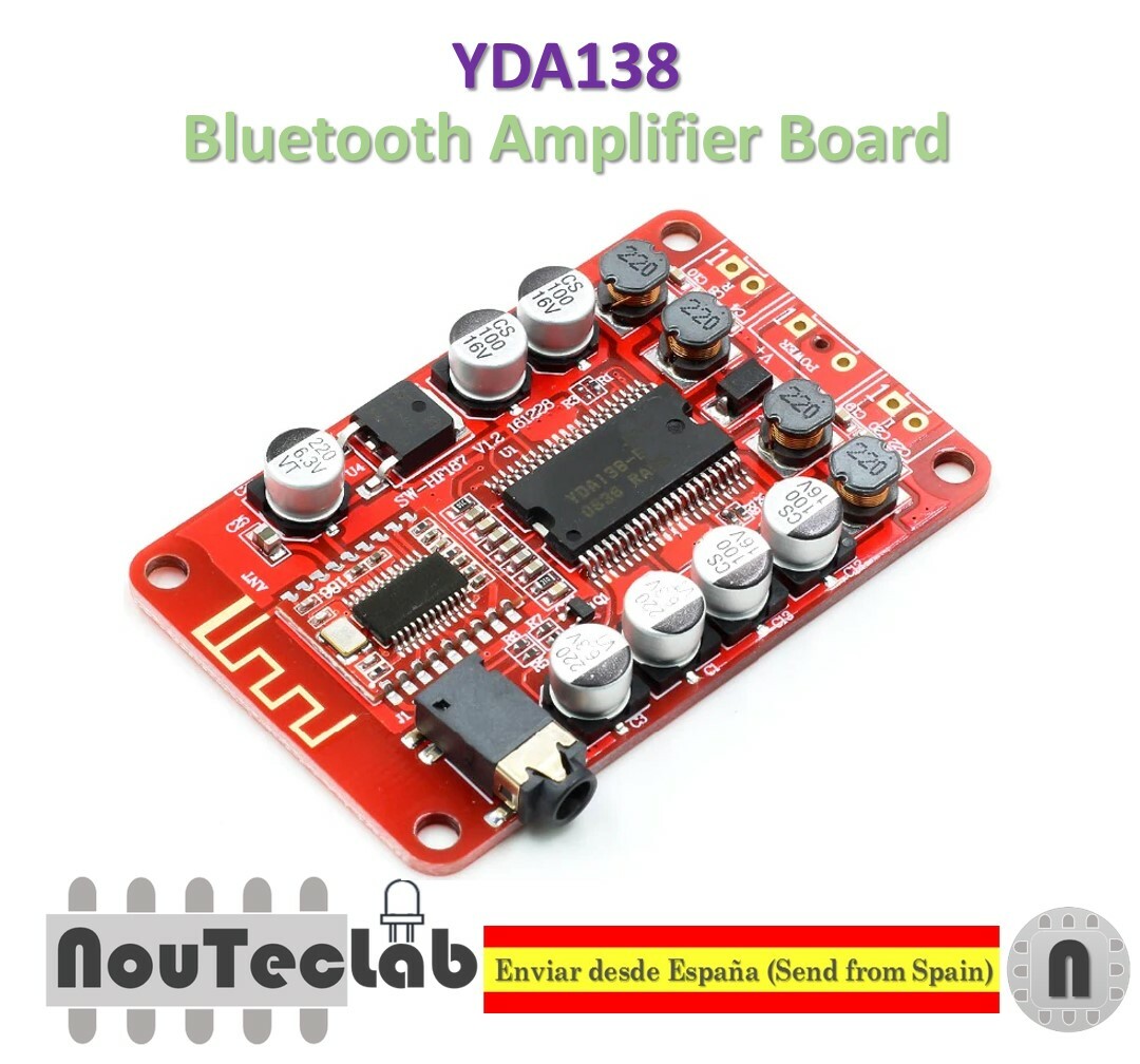 YDA138 Bluetooth Amplifier Board Module 2.0 Stereo Class D 2*15W DC 12V 2A