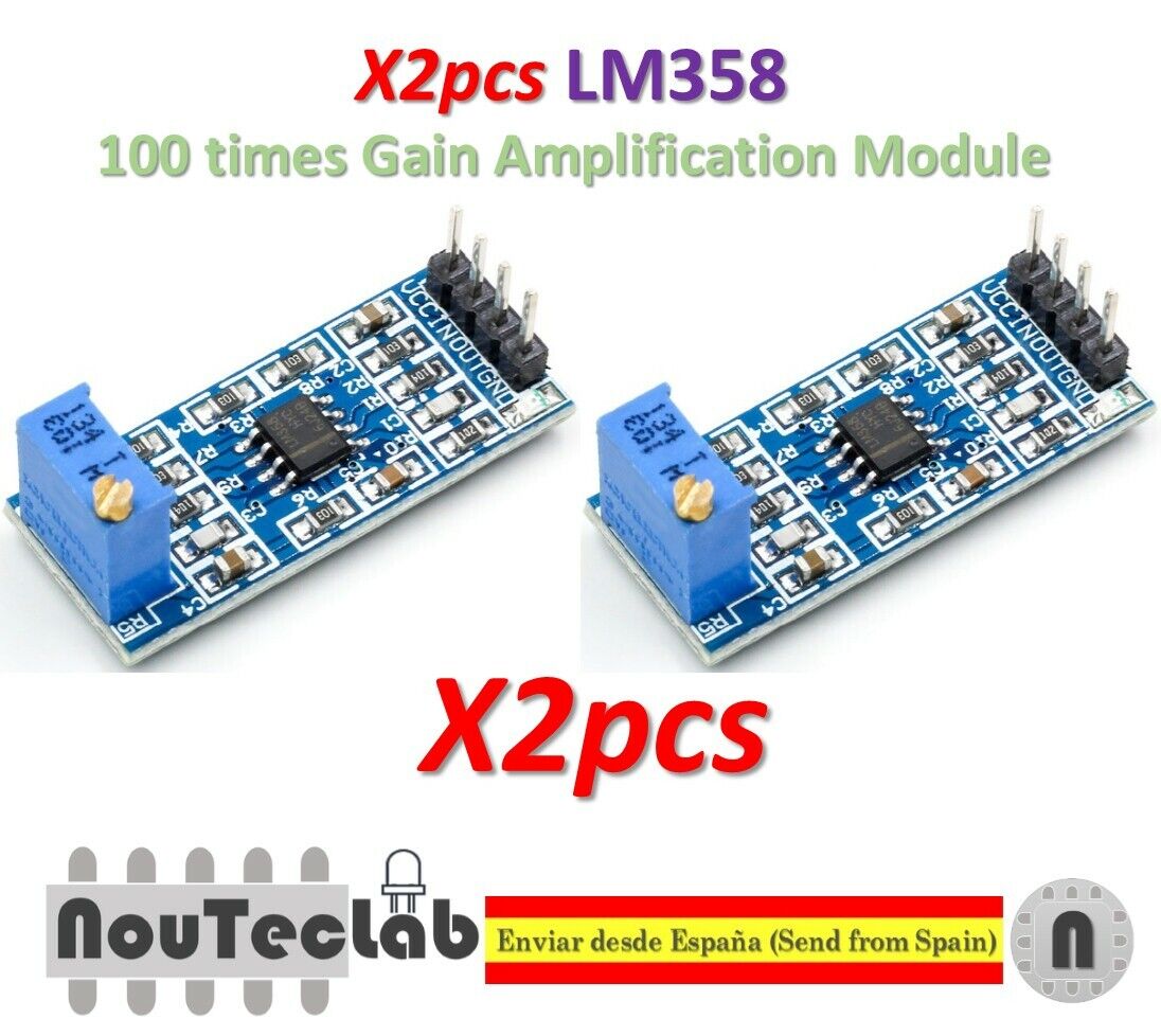 2pcs LM358 100 Times Gain Amplification Module Operational Amplifier Module