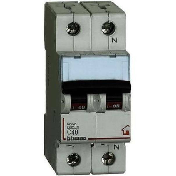 BTICINO BTDIN MAGNETOTERMICO C40 1P&#43;N 2 MODULI 4500A FC810NC40