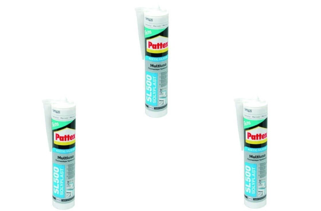 PATTEX SILICONE SISTA SL-500 ACETICO COLORATO - ml.300 grigio FER 258043 PEZZI 3