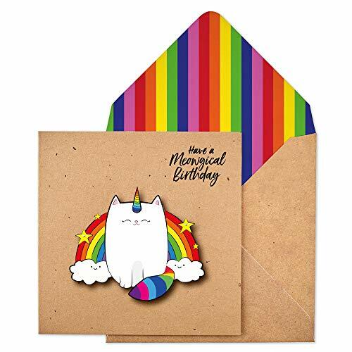 Tache, biglietto fatto a mano con brillantini di Caticorno Meowgical (j4V)
