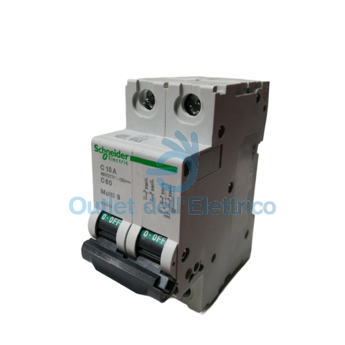 SCHNEIDER  24449 INTERRUTTORE AUTOMATICO MAGNETOTERMICO C60N 2P 10A 2 MODULI C U