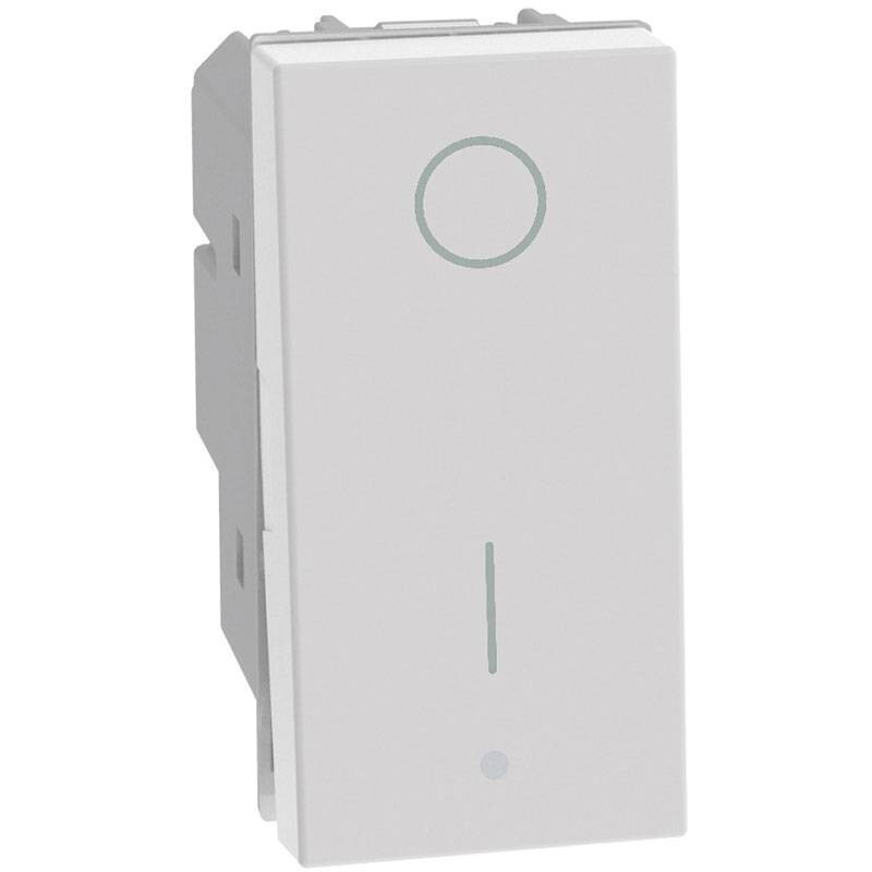 Interruttore bipolare basculante Bticino MatixGO 2P 16AX 1 modulo bianco JW4002