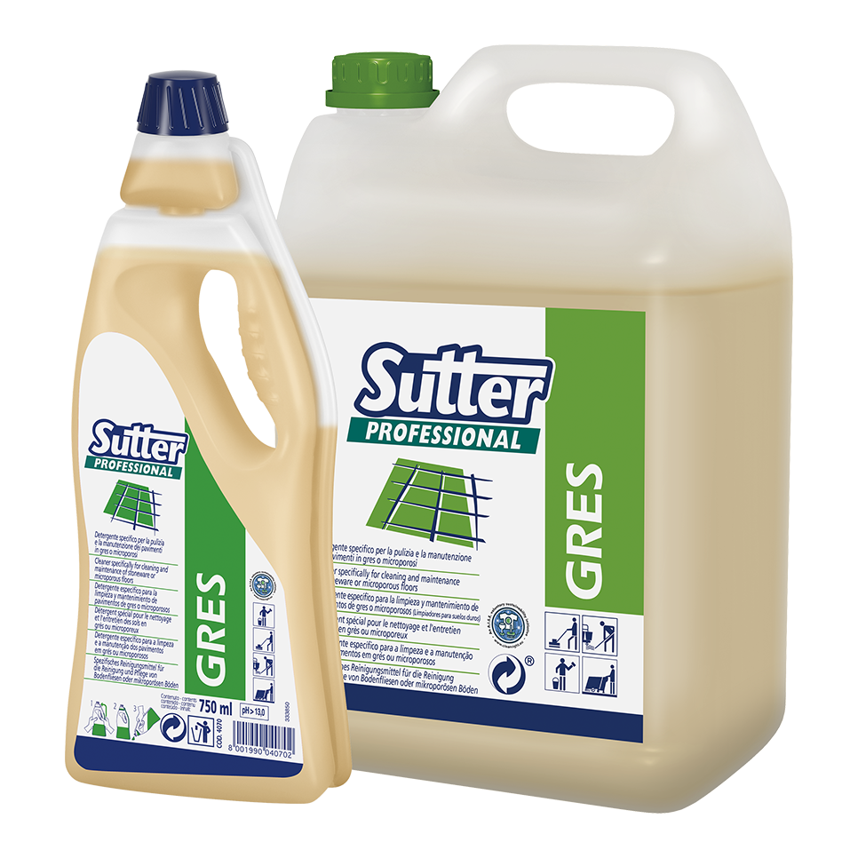 GRES Detergente specifico per pavimenti in gres o microporosi 0,75 lt.