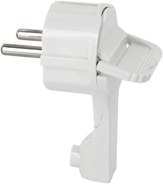 ALPHA ELETTRONICA 23-50/05B Spina Schuko 90° ultra piatta 16A 250V Slim Bianca