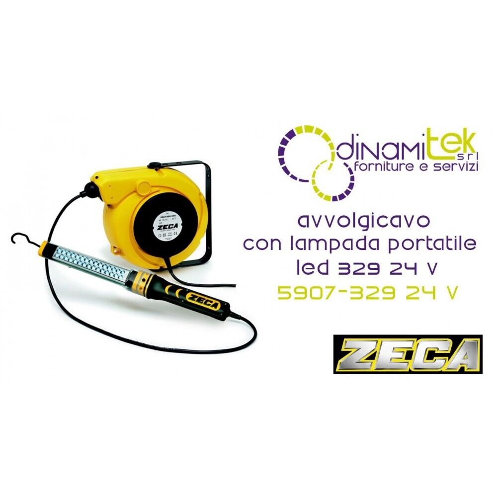 5907/329 24V AVVOLGICAVO CON LAMPADA PORTATILE A LED 329 24 V ZECA