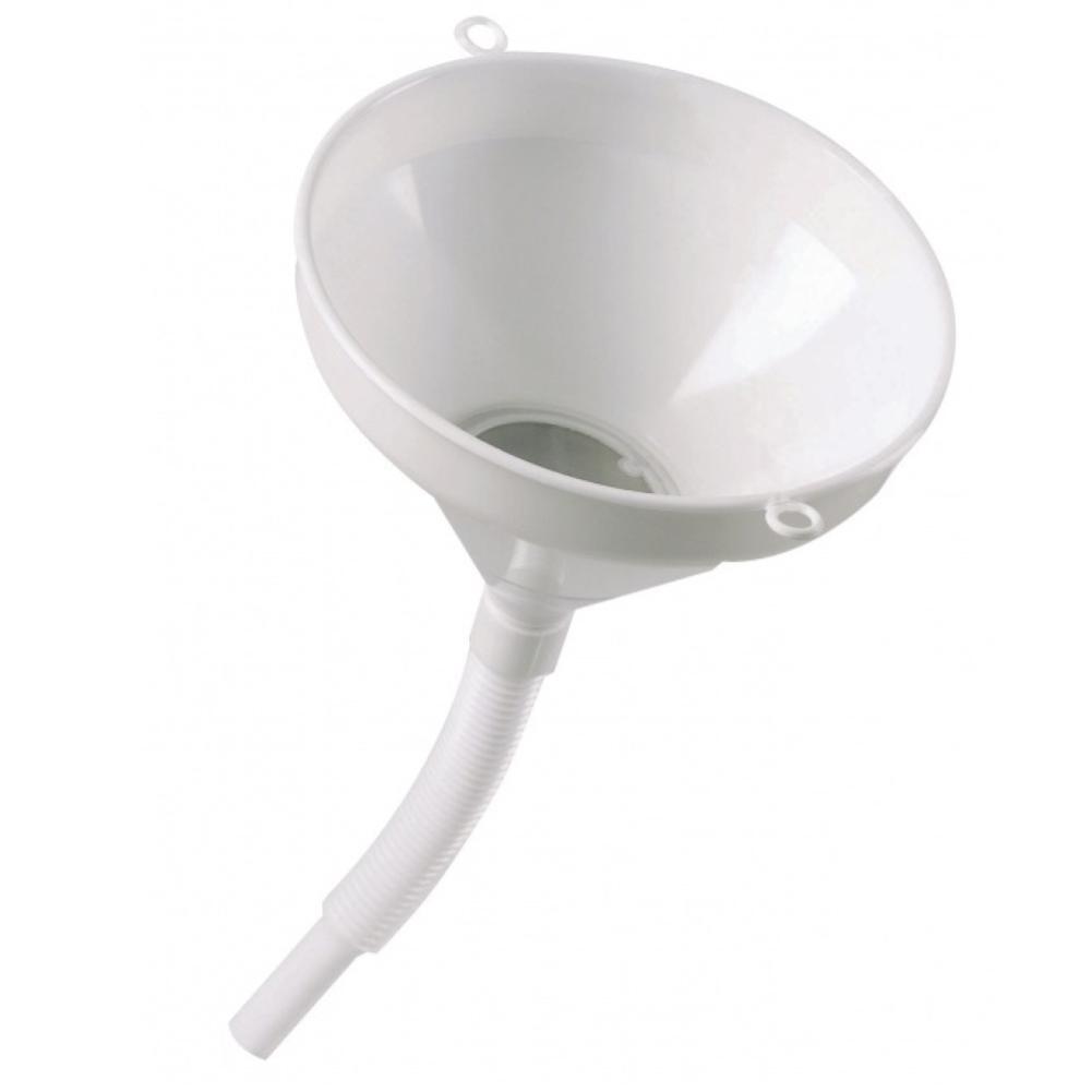 Imbuto in PP con tubo flessibile e filtro, mis. Ø 26 cm, colore bianco