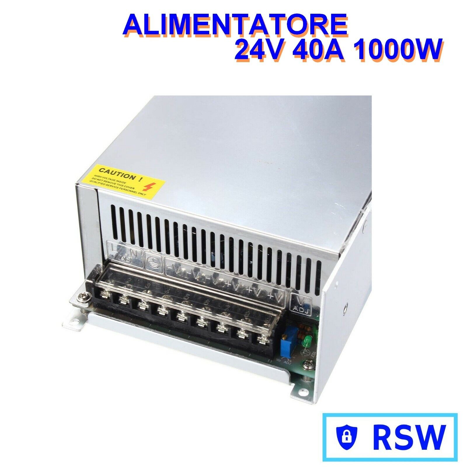 Alimentatore Switch 24 Volt 40 A potenza 1000 Watt Stabilizzato Professionale