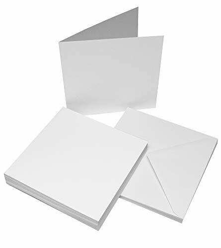 Crafts UK 25 biglietti e buste bianche, 8 x 8 (R5r)