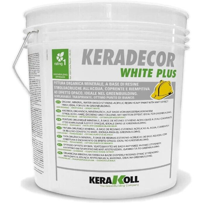 Kerakoll pittura semilavabile traspirante KERADECOR ECO WHITE PLUS 4 lt