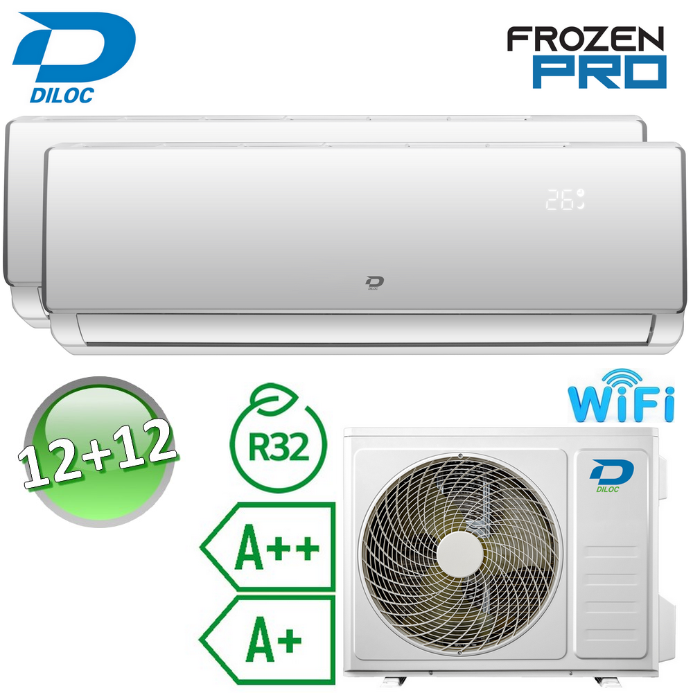 Climatizzatore dual split 12000+12000 Btu R32 A++/A+ Diloc Frozen PRO (U.E. 5.2)