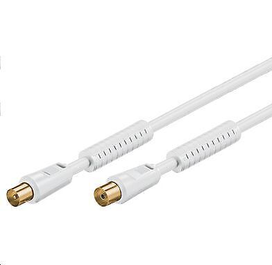 Coax M-F 10m White 75 Ohm
