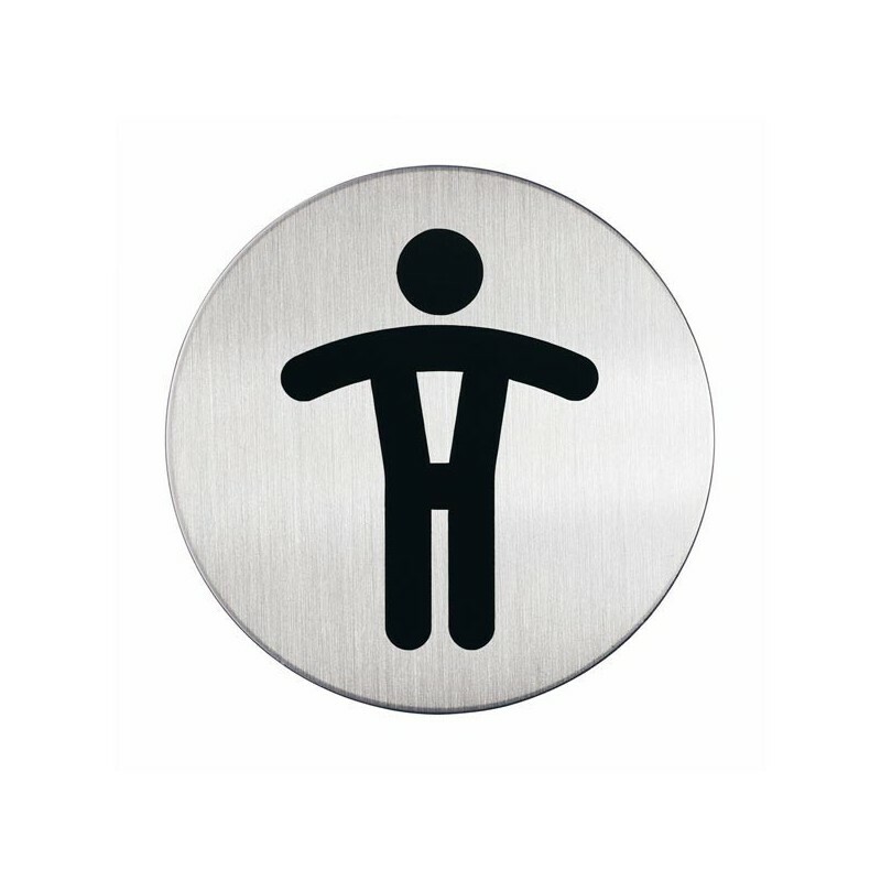 Pittogramma in acciaio DURABLE - rotondo - WC uomini - diam. 83 mm.