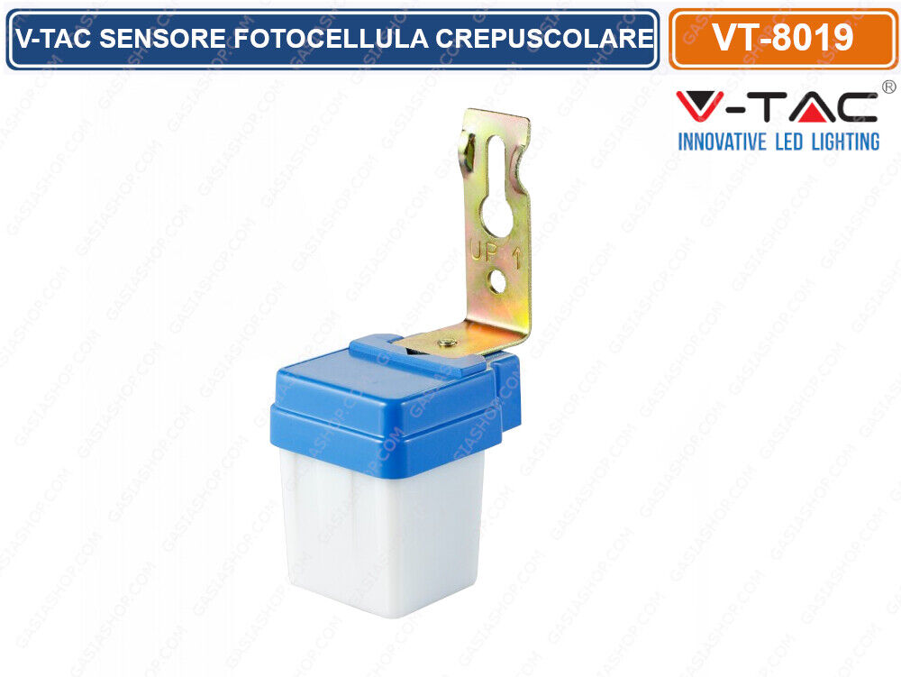 V-TAC VT-8019 SENSORE FOTOCELLULA CREPUSCOLARE IP44 PER LAMPADE COPERTURA 360°