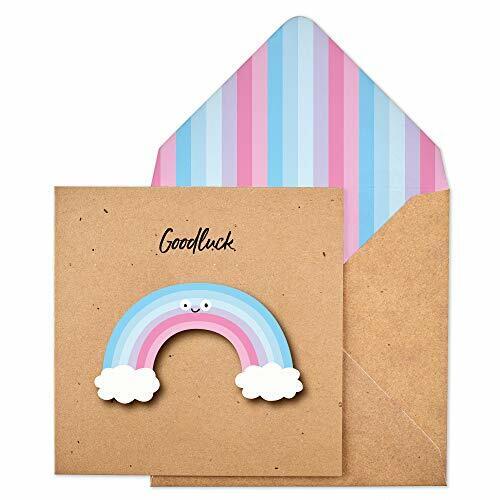 Tache - Biglietto di auguri per fortuna, motivo: arcobaleno, fatto a (z0e)