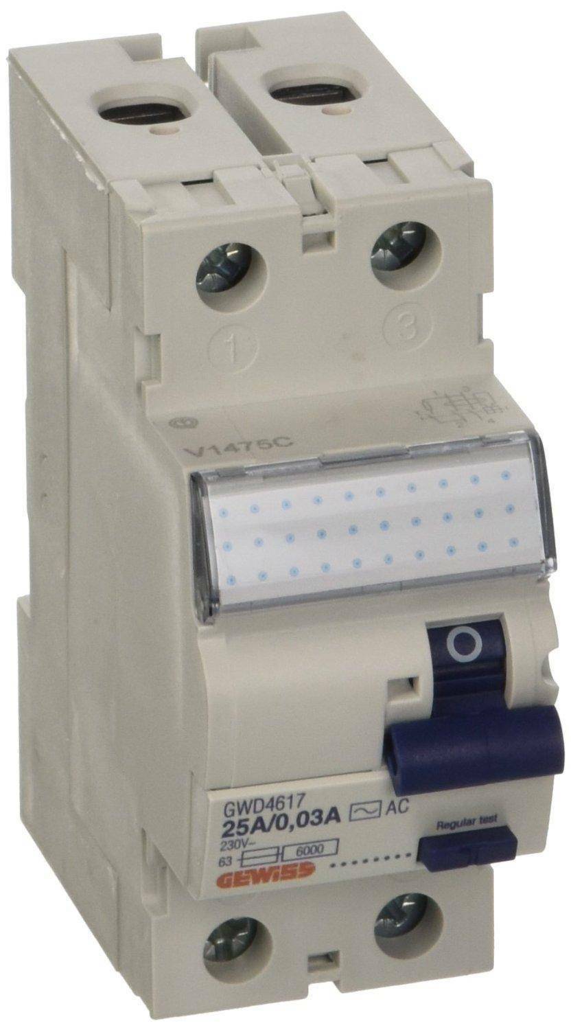 GEWISS INTERRUTTORE DIFFERENZIALE PURO 2 MODULI 25A 30MA GWD4617