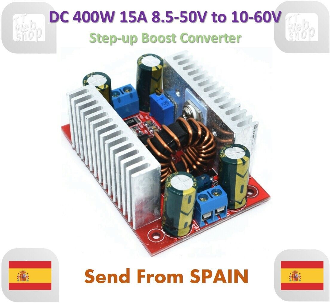Dc 400W 15A Step-Up Boost Converter Power Supply 8.5-50V To 10-60V LED Driver