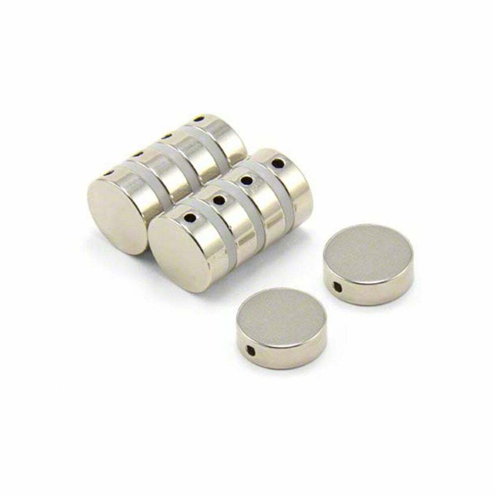 15mm Dia X 5mm N42 Neodymium Magnete W / 2mm Foro Attraverso Dia (4)