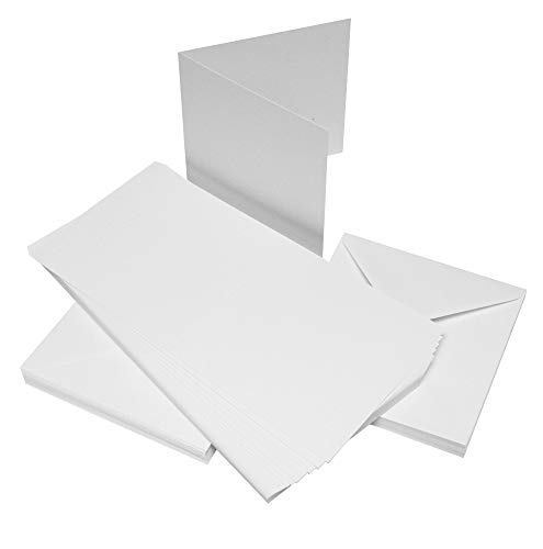 Crafts UK 50 biglietti e buste, bianco, 6 x 15,2 cm (A5T)